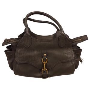 Cole Haan Leather Satchel Shoulder Bag Dark Green